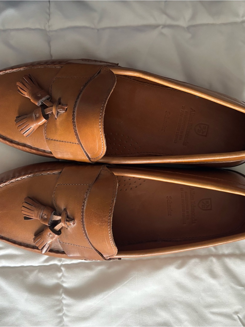 Allen Edmonds "Schreier" Men's LEATHER Tassel Loafers SIZE 11 1/2 - EEE-BROWN